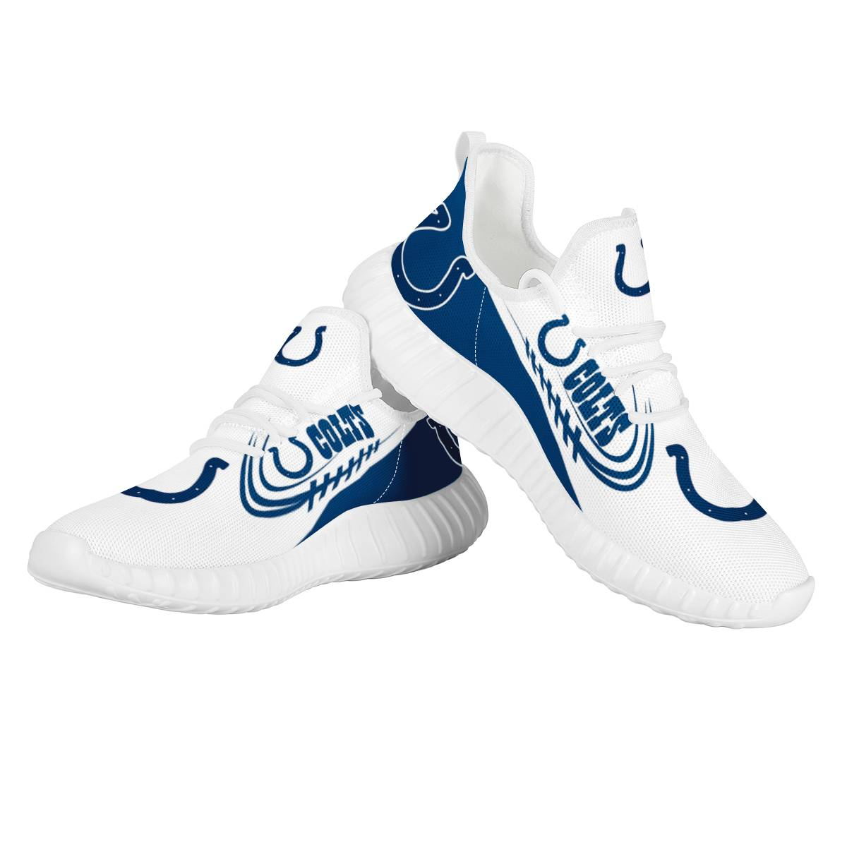 Men's Indianapolis Colts Mesh Knit Sneakers/Shoes 007